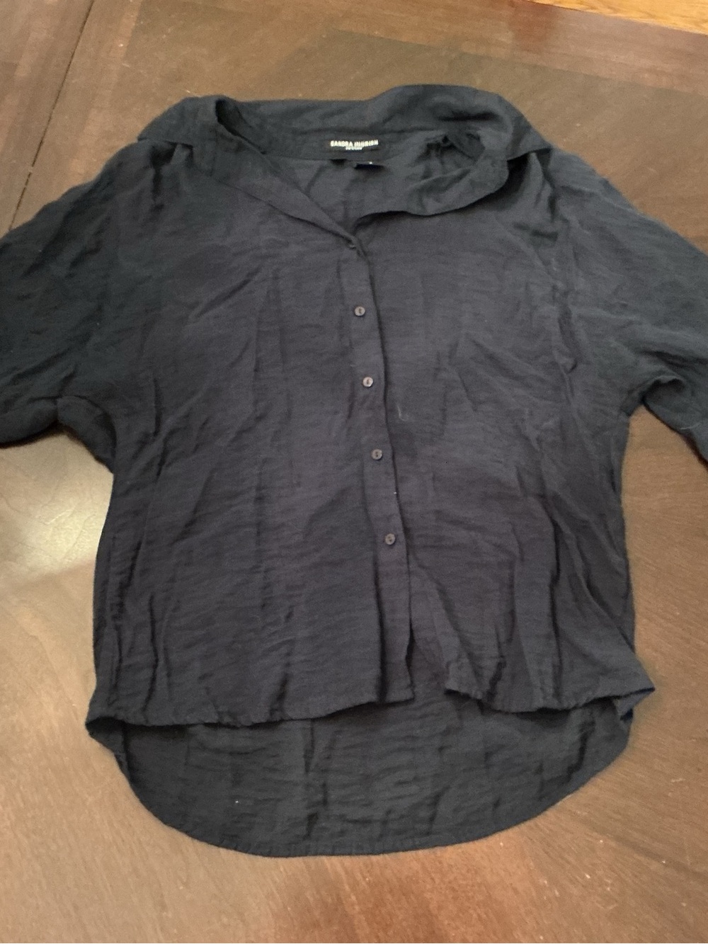 Sandra Ingrish Dark Navy Lightweight Button-Up Shirt